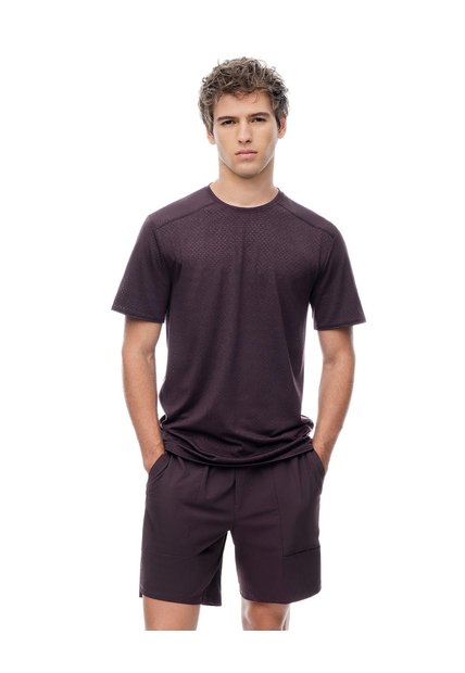 Camiseta Deportiva Control Humedad Morada Hombre Purpura
