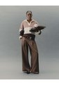 Pantalón Wide Leg Tiro Bajo Café Mujer Cafe de Gef
