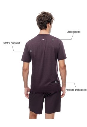 Camiseta Deportiva Control Humedad Morada Hombre Purpura