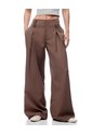 Pantalón Wide Leg Tiro Bajo Café Mujer Cafe de Gef