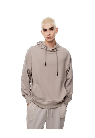 Buzo Relax Tipo Hoddie Algodón Taupe Hombre Marron Claro Gef