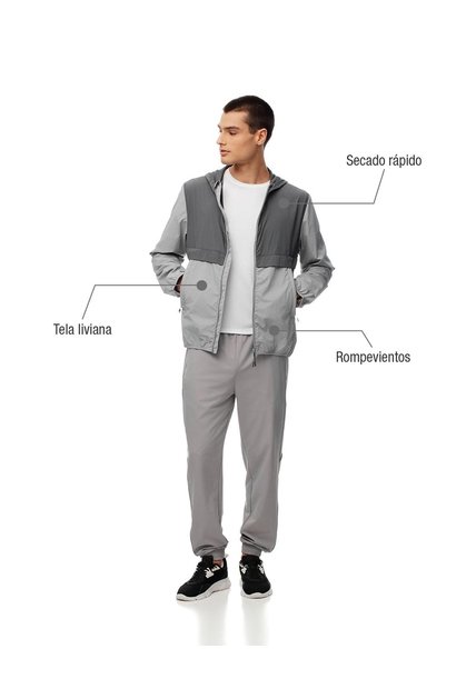 Chaqueta Rompevientos Gris Hombre Gris