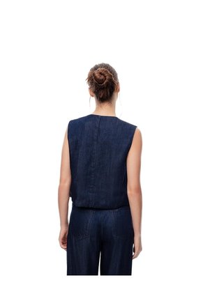 Chaleco Regular índigo Oscuro Mujer Azul Oscuro