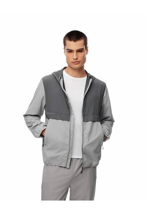 Chaqueta Rompevientos Gris Hombre Gris