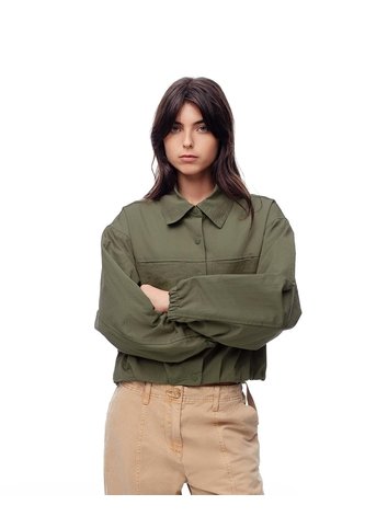 Chaqueta Regular Drill Verde Mujer Verde Gef