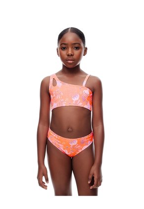 Vestido De Baño 2 Piezas Estampado Niña Naranja