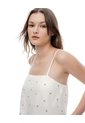 Camisa Relaxed Tiras Blanca Estampado Mujer Blanco de Gef