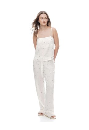 Camisa Relaxed Tiras Blanca Estampado Mujer Blanco