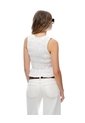 Blusa Manga Sisa Recogidos Blanca Mujer Blanco de Gef