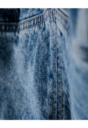 Crop Top Denim índigo Medio Mujer Azul Oscuro