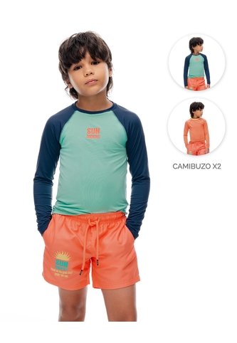 2 Camisetas Regular Manga Larga Surtida Niño Multicolor Gef