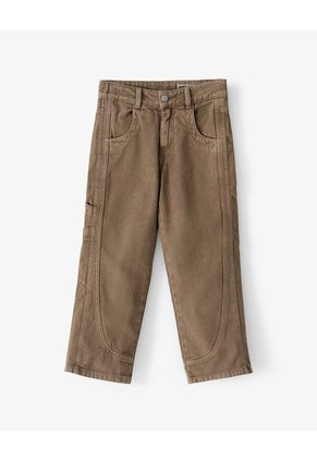 Pantalón Regular Drill Denim Habano Niño Azul