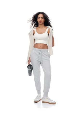 Jogger Slim Tiro Medio Gris Mujer Gris Gef