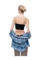 Crop Top Seamless Negra Mujer Negro de Gef