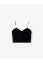 Crop Top Seamless Negra Mujer Negro de Gef