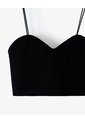 Crop Top Seamless Negra Mujer Negro de Gef