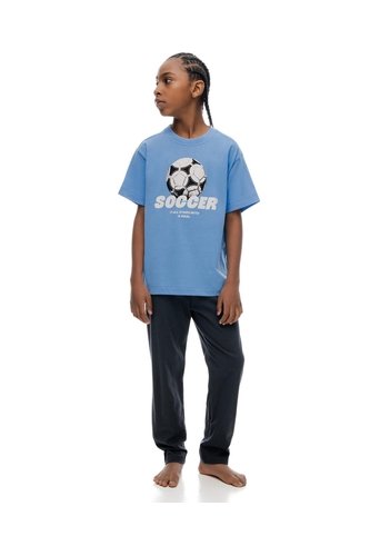 Pijama Regular Manga Corta Azul Niño Azul Gef