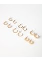 Aretes Pack X6 Doradas Mujer de Gef