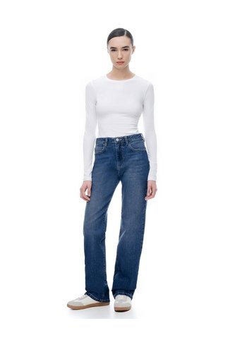 Jean Regular Tiro Alto índigo Oscuro Mujer Azul Oscuro Gef