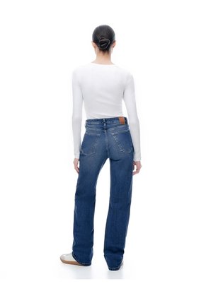 Jean Regular Tiro Alto índigo Oscuro Mujer Azul Oscuro