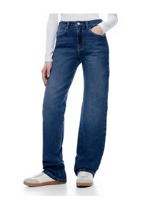 Jean Regular Tiro Alto índigo Oscuro Mujer Azul Oscuro