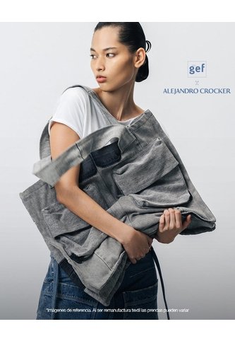 Tote Bag Denim Maxi Remanufacturado Gef X Alejandro Crocker Mujer Gef