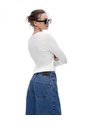 Jean Wide Leg Tiro Medio Denim índigo Mujer Azul Oscuro de Gef