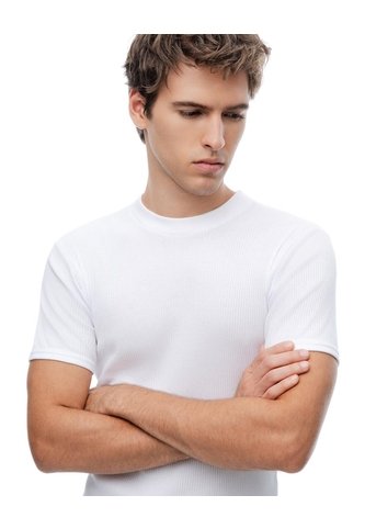 Camiseta Slim Rib Algodón Blanca Hombre Blanco Gef