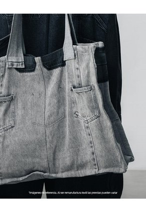 Tote Bag Denim Maxi Remanufacturado Gef X Alejandro Crocker Mujer