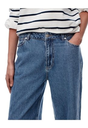 Jean Wide Leg Tiro Medio índigo Medio Mujer Azul