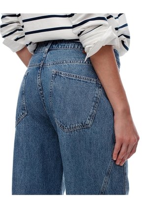Jean Wide Leg Tiro Medio índigo Medio Mujer Azul
