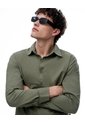 Camisa Regular Manga Larga Verde Oliva Hombre Verde de Gef