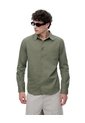 Camisa Regular Manga Larga Verde Oliva Hombre Verde de Gef