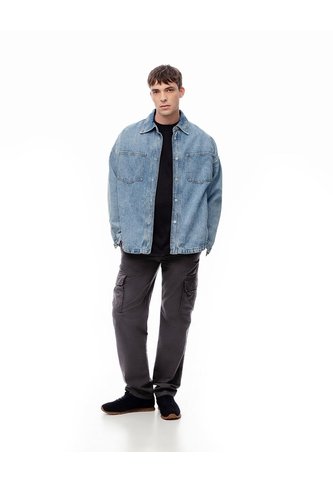 Pantalón Cargo Slim Algodón Gris Hombre Gris Gef