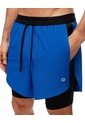 Pantaloneta Deportiva Azul Bloques Hombre Azul de Gef