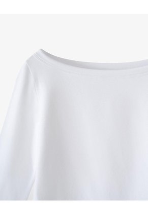 Camiseta Manga 3/4 Blanca Mujer Blanco