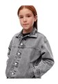 Chaqueta Oversize Denim Algodón Gris Niña Azul de Gef