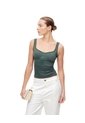 Camiseta Manga Sisa Slim Seamless Verde Mujer Verde de Gef