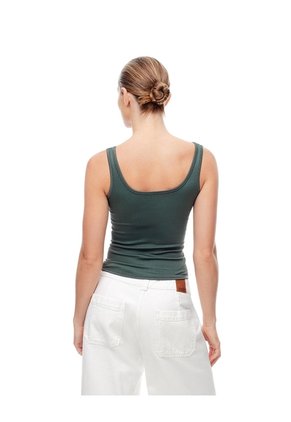 Camiseta Manga Sisa Slim Seamless Verde Mujer Verde