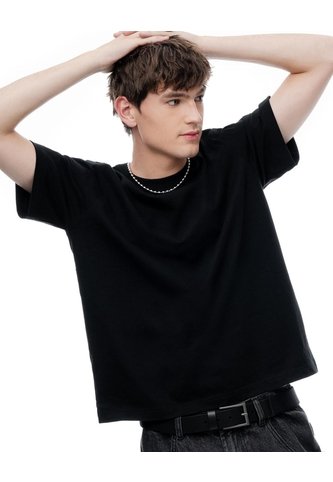 Camiseta Regular Manga Corta Negra Hombre Negro Gef