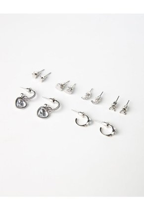 Aretes Pack X6 Plateadas Niña
