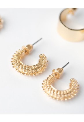 Aretes Pack X6 Doradas Mujer