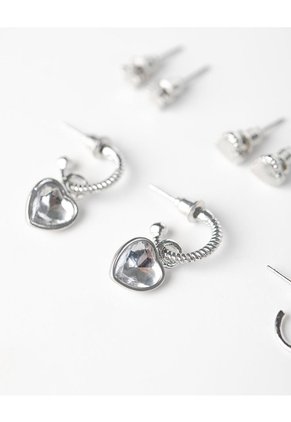 Aretes Pack X6 Plateadas Niña