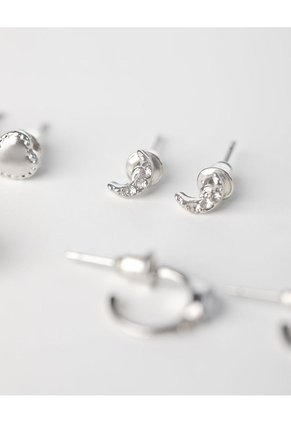 Aretes Pack X6 Plateadas Niña
