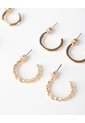 Aretes Pack X6 Doradas Mujer de Gef
