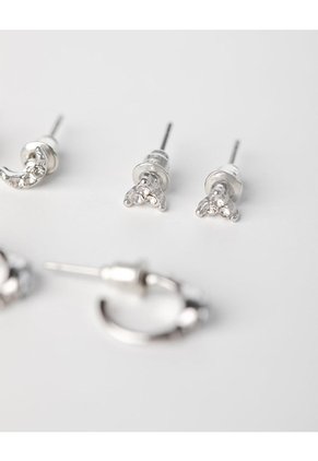 Aretes Pack X6 Plateadas Niña