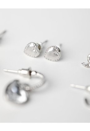Aretes Pack X6 Plateadas Niña