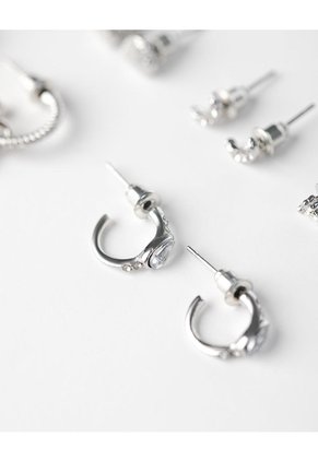 Aretes Pack X6 Plateadas Niña