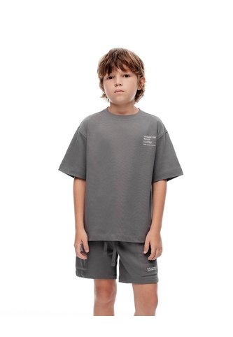 Conjunto Camiseta + Bermuda Gris Niño Gris Gef