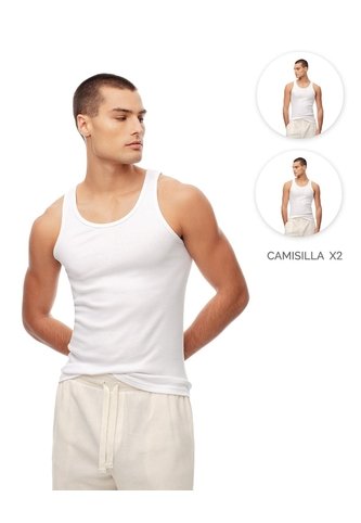 Camisilla Slim Algodón X2unds Blanca Hombre Blanco Gef